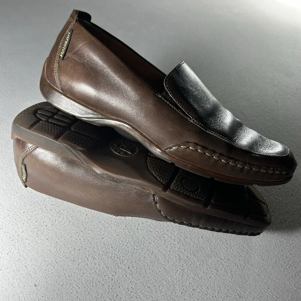 Mephisto‎ Edlef Cool Air Brown Leather Slip On Loafers Mens US 9 EU 8.5 Comfort